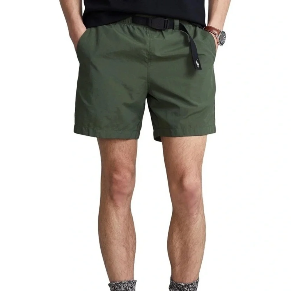 Polo Ralph Lauren Green Shorts Hiking pull on With belt men's S Water Resistant
